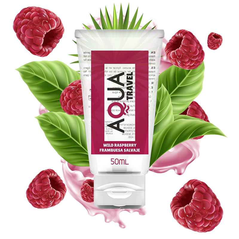Lubricante base agua sabor frambuesa salvaje 50 ml de Aqua Travel