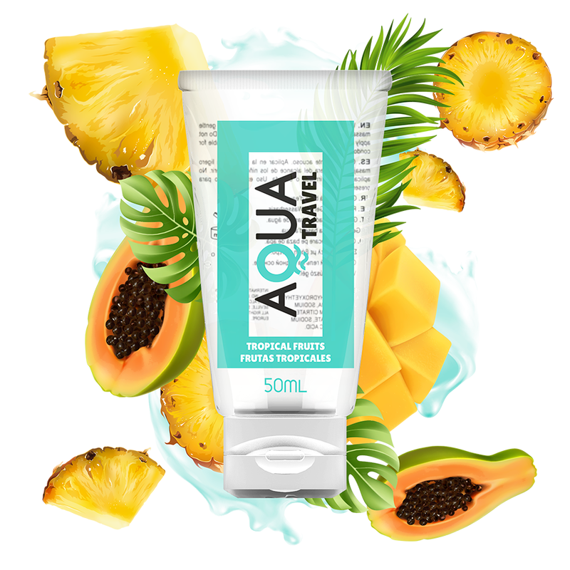 Lubricante base agua sabor frutas tropicales 50 ml de Aqua Travel