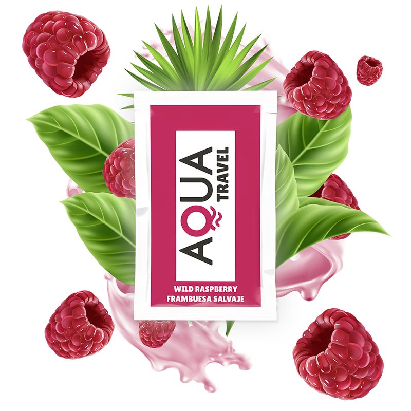 Lubricante base agua sabor frambuesa salvaje 6 ml de Aqua Travel