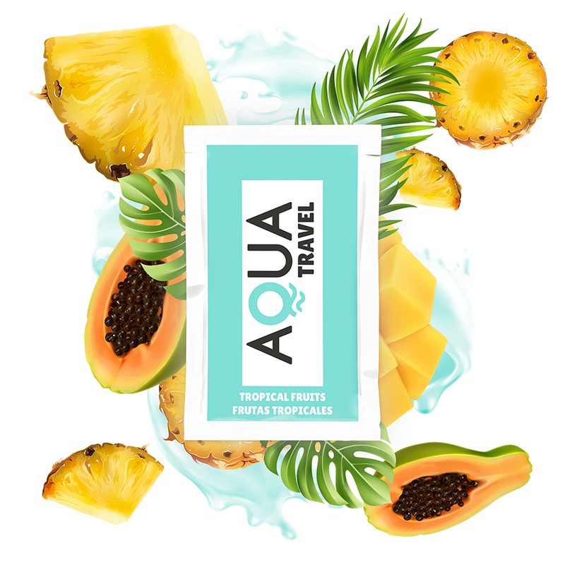 Lubricante base agua sabor frutas tropicales 6 ml de Aqua Travel
