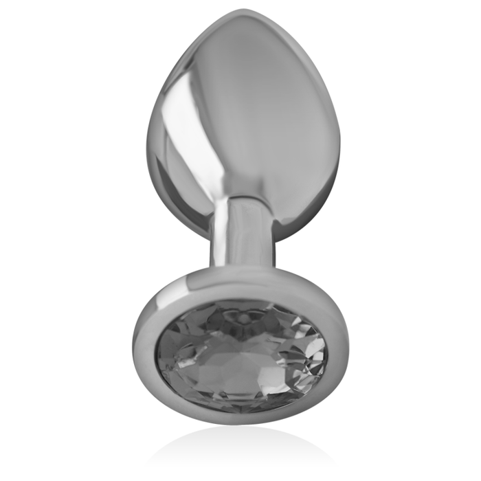 Plug anal metal aluminio con cristal negro talla S